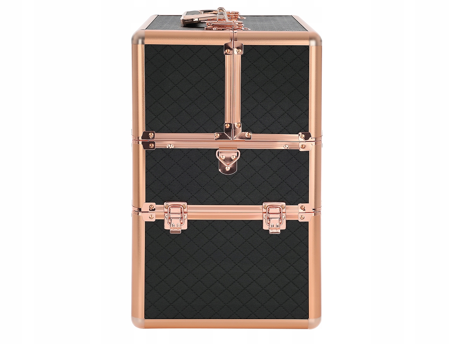 KUFEREK KOSMETYCZNY DUŻY XL ROSE GOLD PIKOWANY CZARNY ZŁOTY Kod producenta 5903818684958