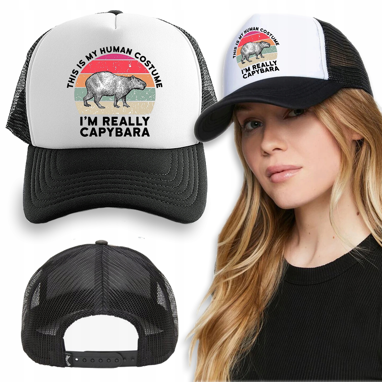 

Czapka Czarna Z Daszkiem Na Wiosnę Capybara