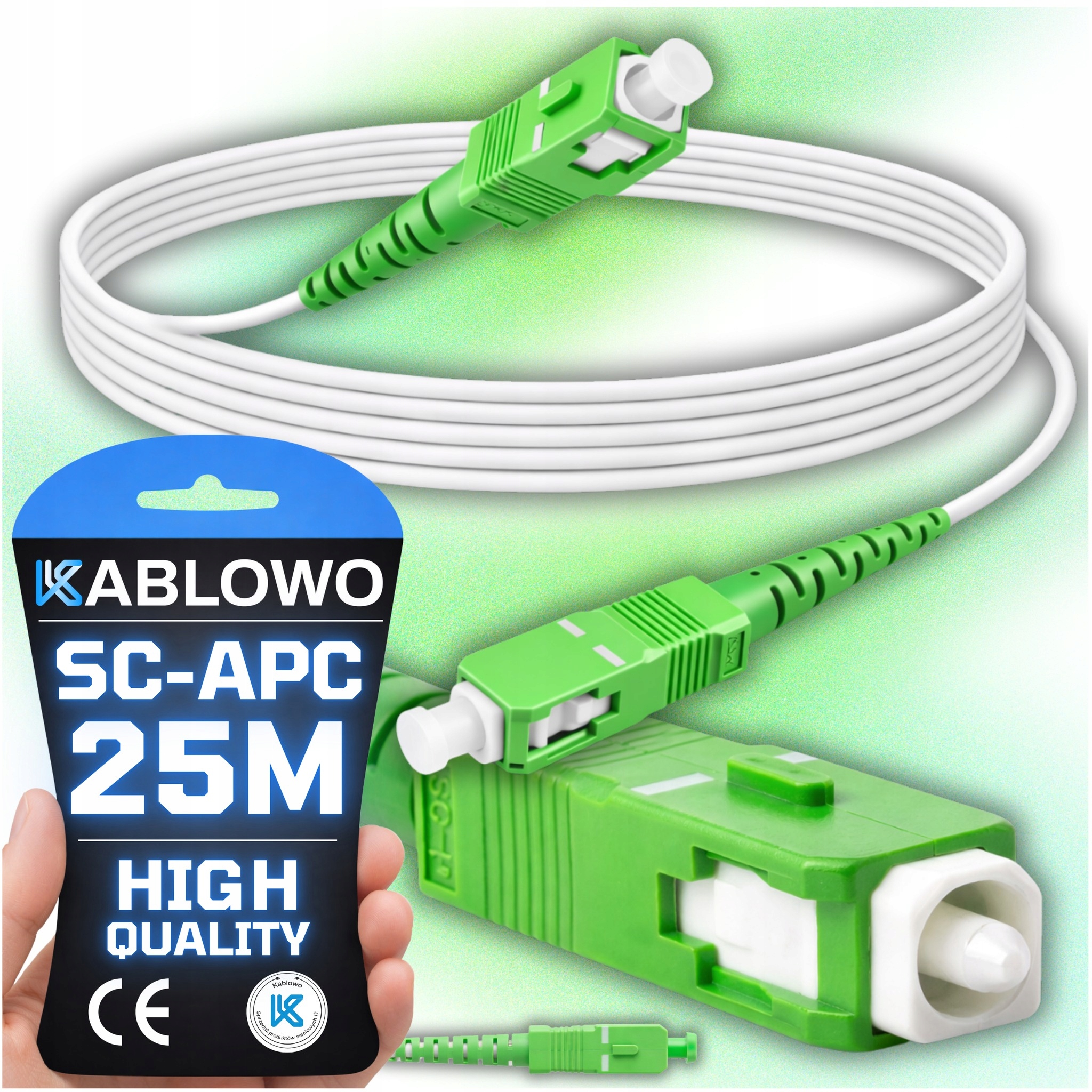 ŚWIATŁOWODOWY 25M BIAŁY LANBERG