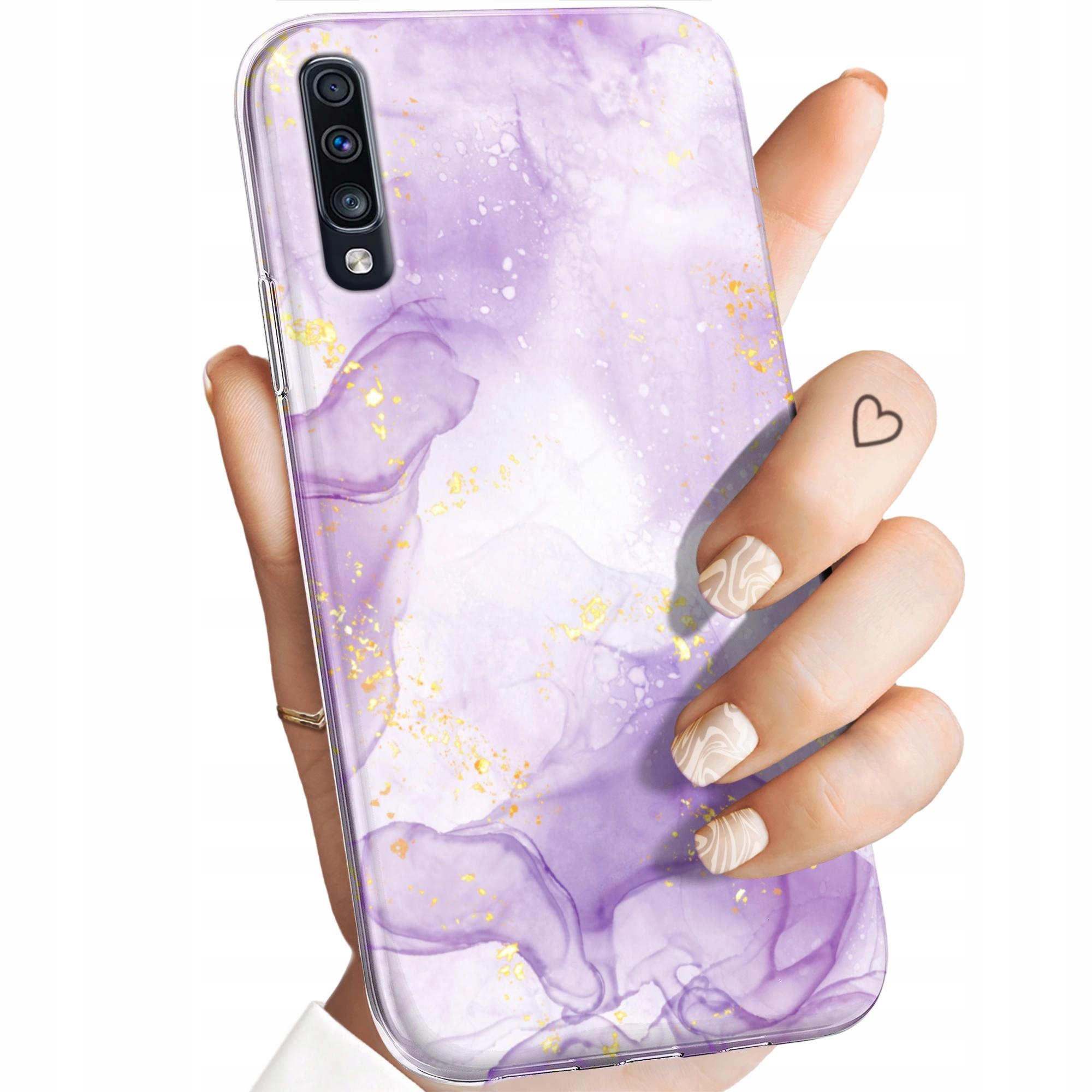 Etui Do Samsung Galaxy A70 A70S Fioletowe Fiolet Kształty Obudowa