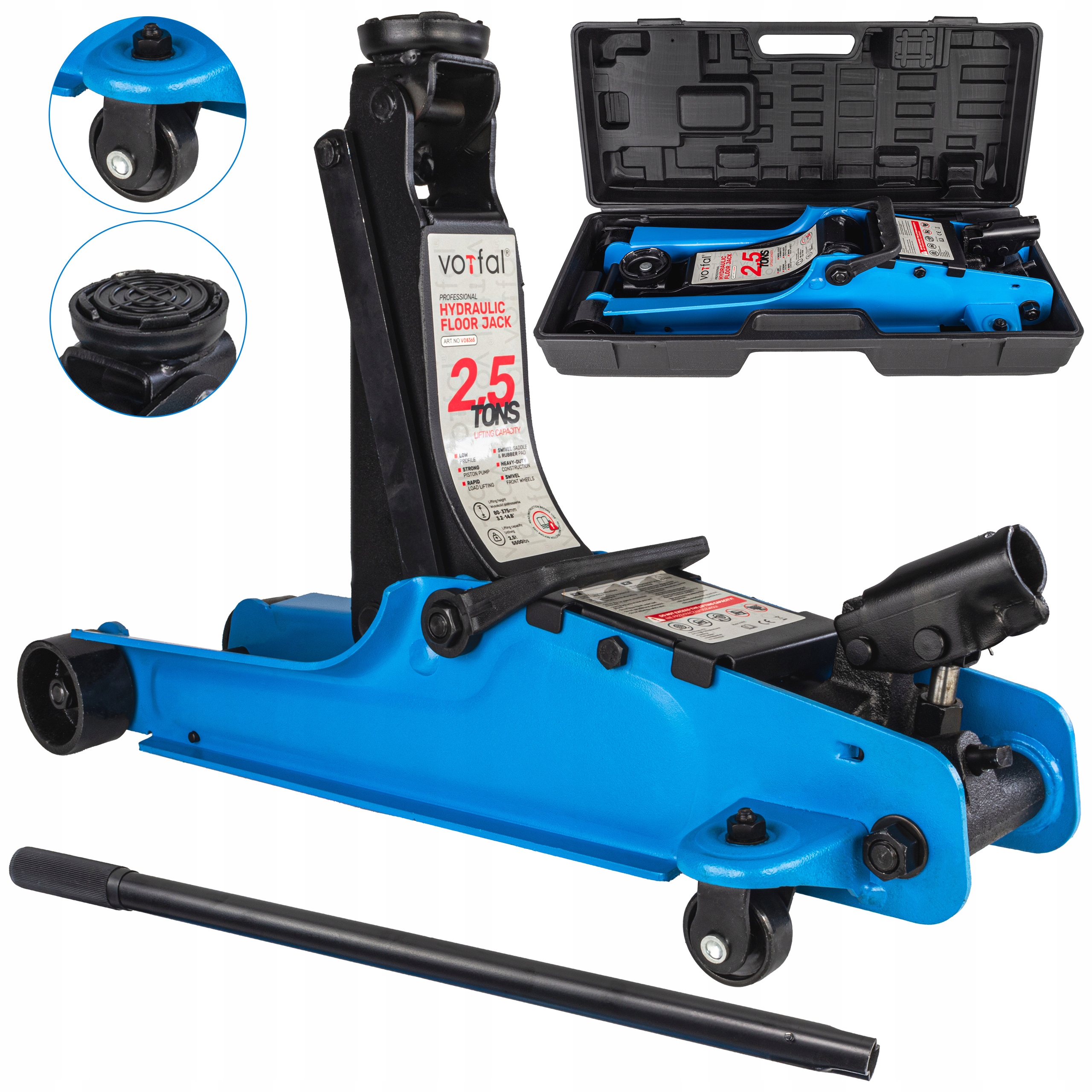 PODNOŚNIK SAMOCHODOWY LEWAREK ŻABA NISKOPROFILOWY PUNKTOWY 2,5T WALIZKA