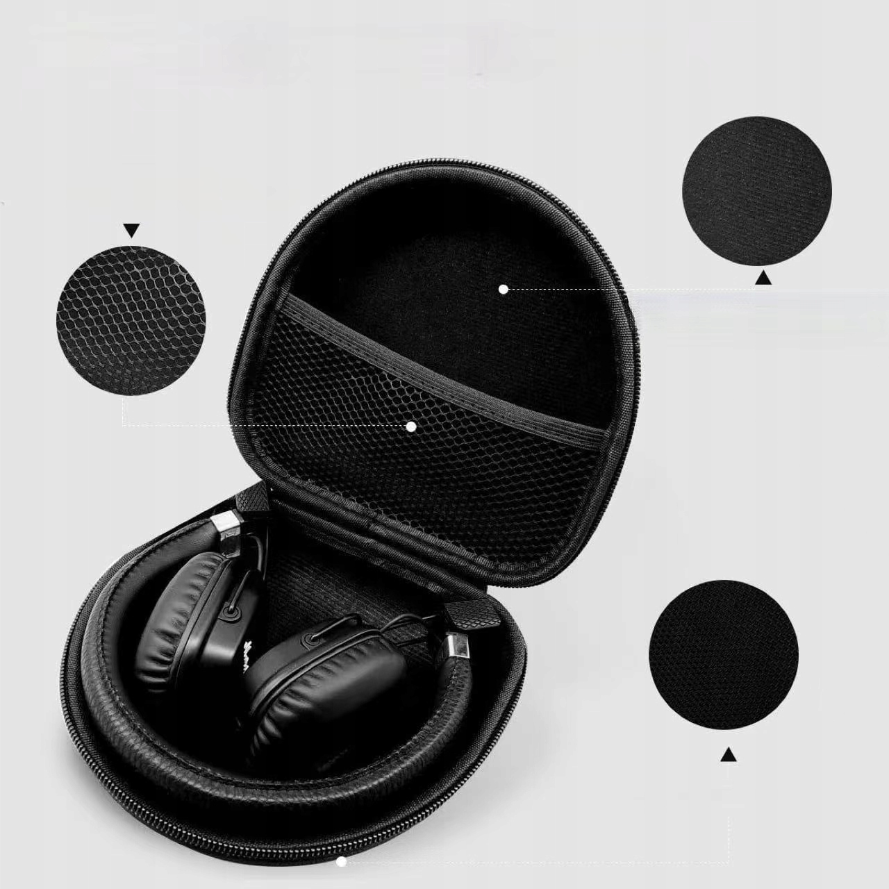 ETUI POKROWIEC CASE NA SŁUCHAWKI MARSHALL MAJOR I II III CZARNY Kolor dominujący czarny