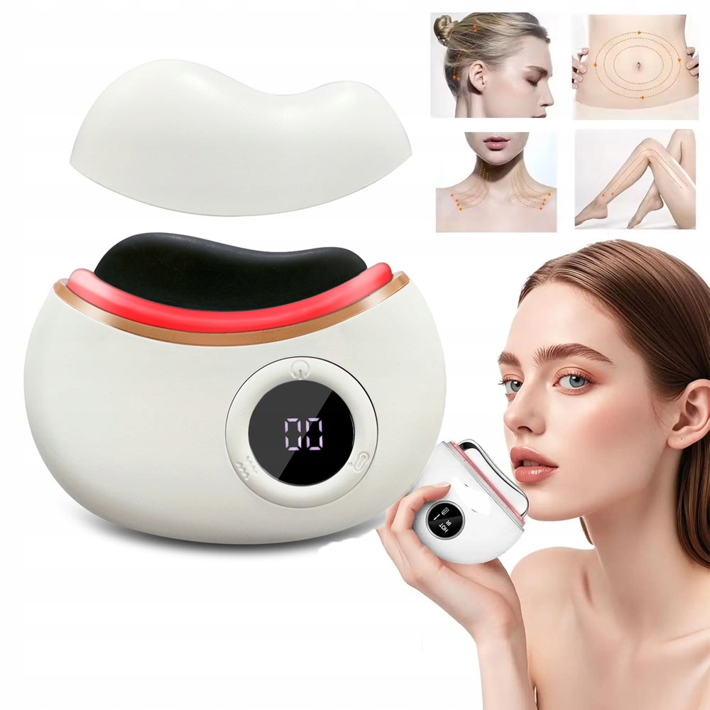 Elektrický Masér Gua Sha Na Obličej A Krk, 9 Úrovní Masáže Vyhřívání