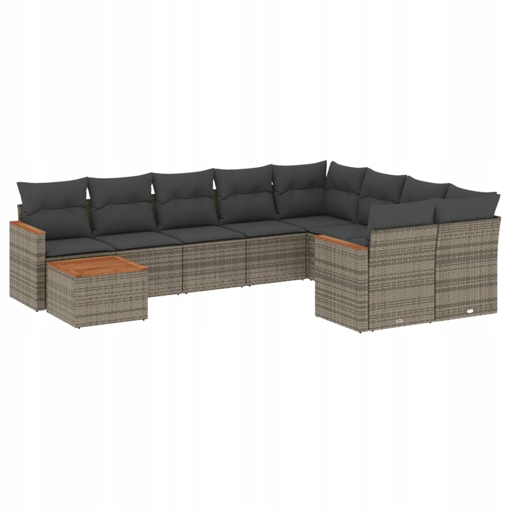 Set zahradního nábytku plast vidaXL šedý 10 el.