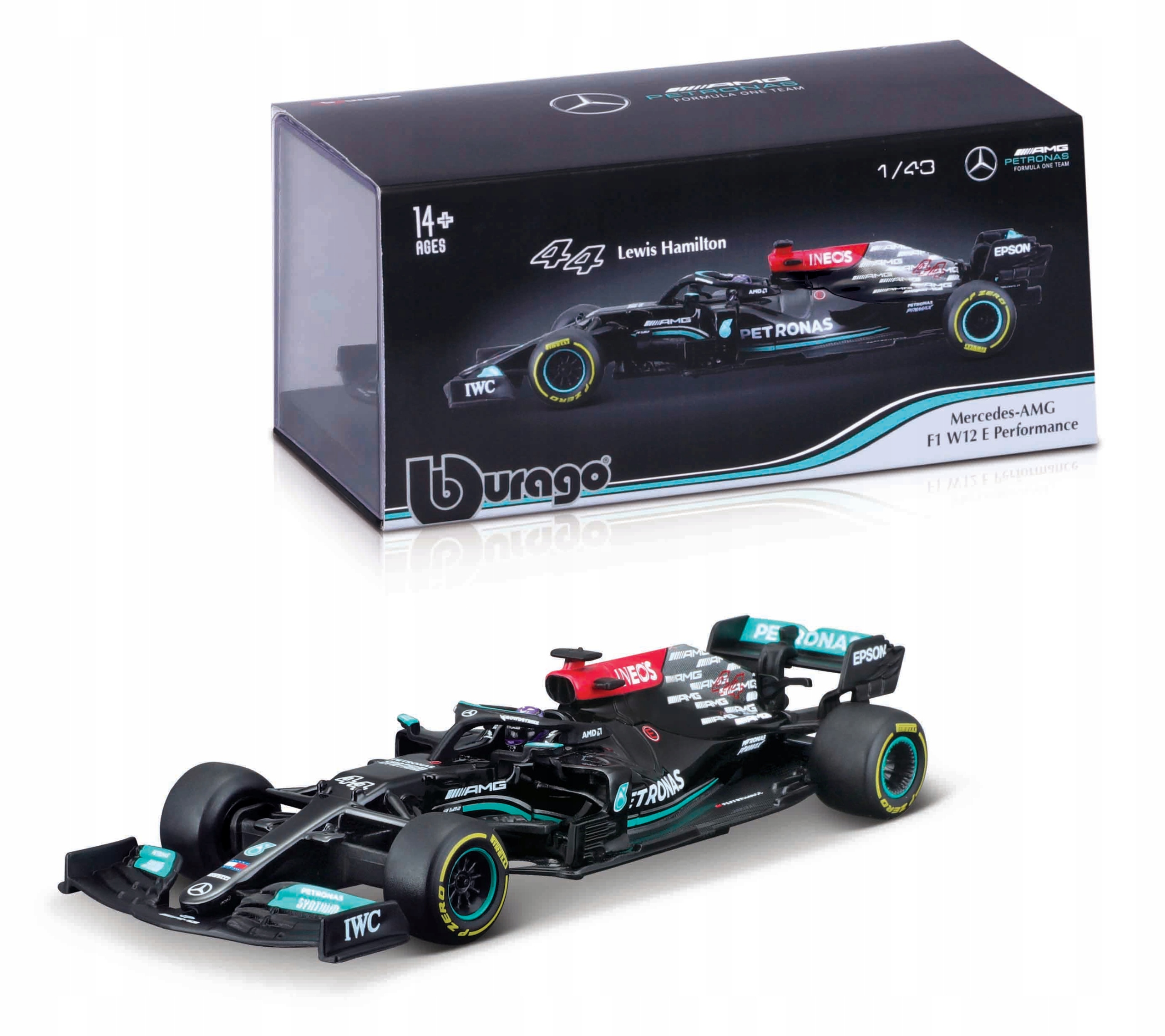 

Bolid F1 Mercedes-AMG W12 E Hamilton 1:43 Bburago