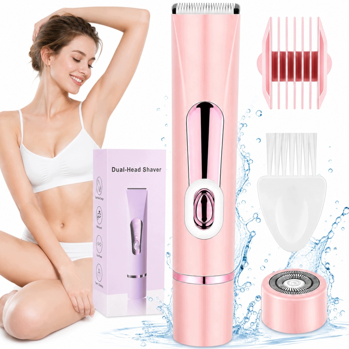 Holicí Strojek Dámský Depilátor Zastřihovač Intimních Míst Bikini 2v1