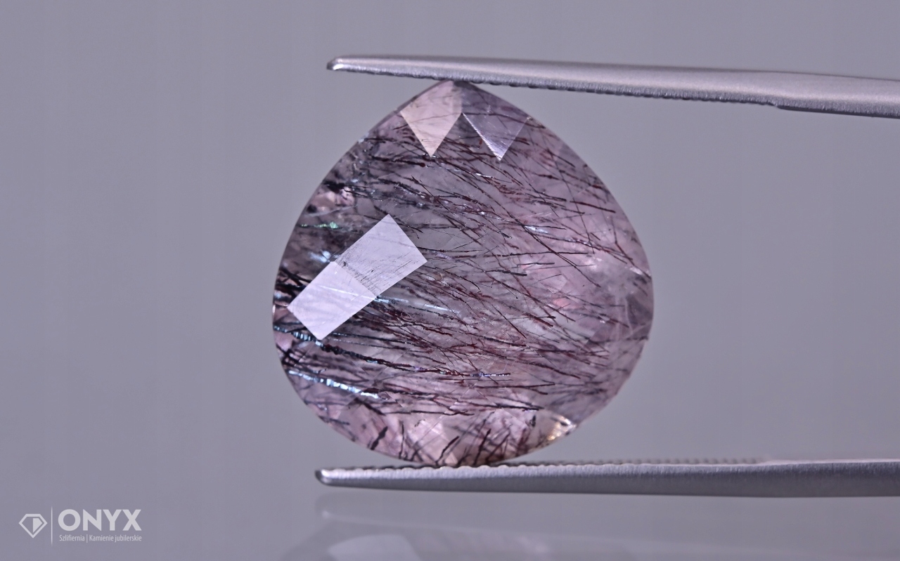 Jahodový křemen fazetovaný slza 17,5x17 mm