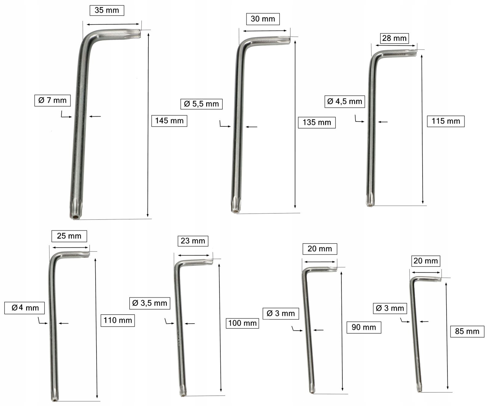 ZESTAW 7X KLUCZ IMBUSOWY WKRĘTAK GWIAZDKOWY TORX Kod producenta 5051