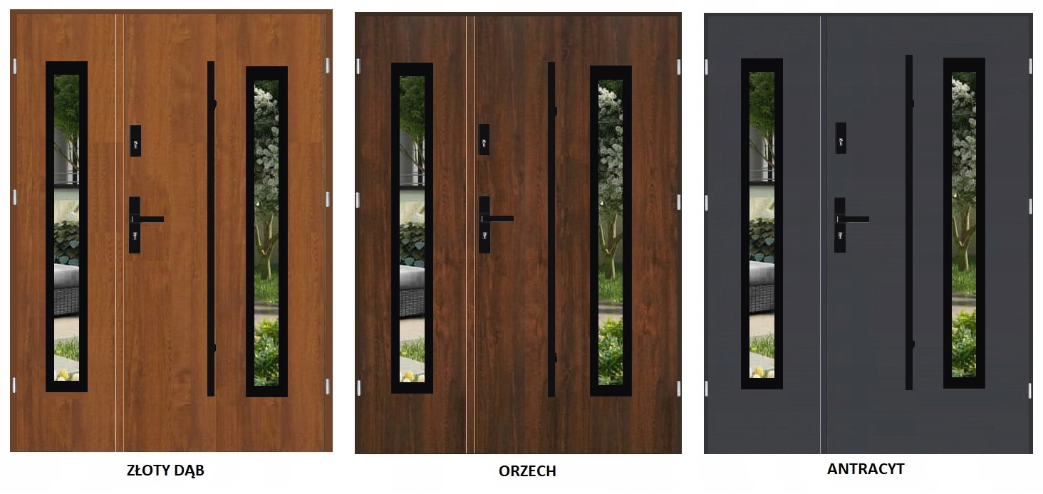 DRZWI ZEWNĘTRZNE POLSKIE DWUSKRZYDŁOWE FUTURE 03 BLACK RELING Marka Stoldrew
