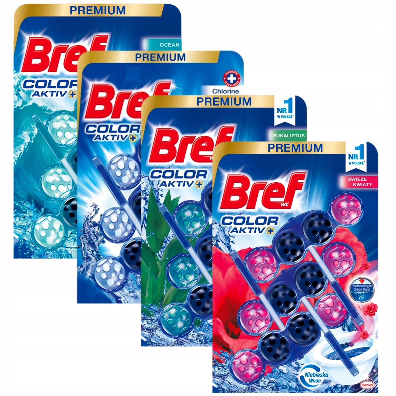 

4x Bref Color Activ Mix Zestaw Zawieszka do Wc