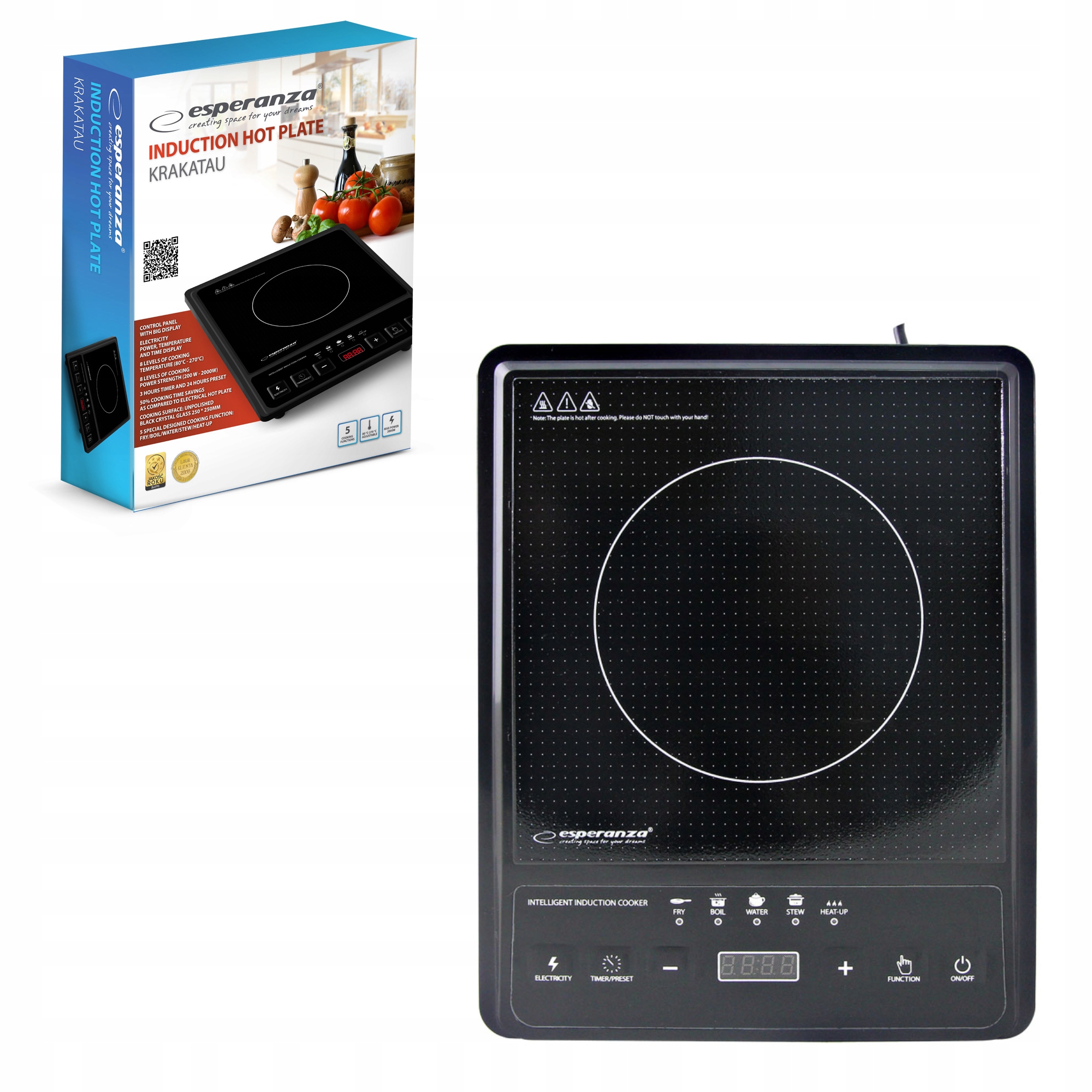 Kuchenka Indukcyjna Esperanza Krakatau 2000W – Przenośna