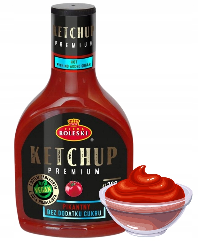 Roleski Ketchup pikantny Keto 425g Ketchup bez cukru Roleski