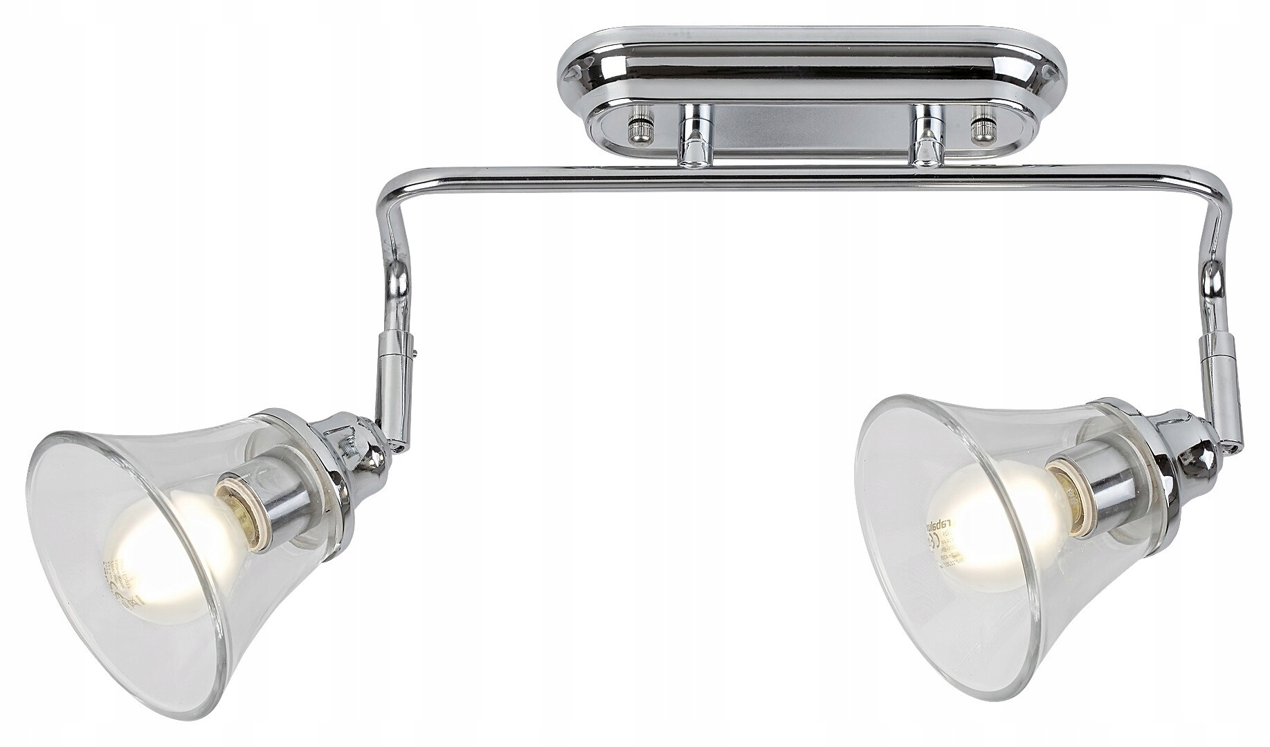 Nástěnné a stropní svítidlo do koupelny retro chrom dvojité 40 cm lišta Rabalux