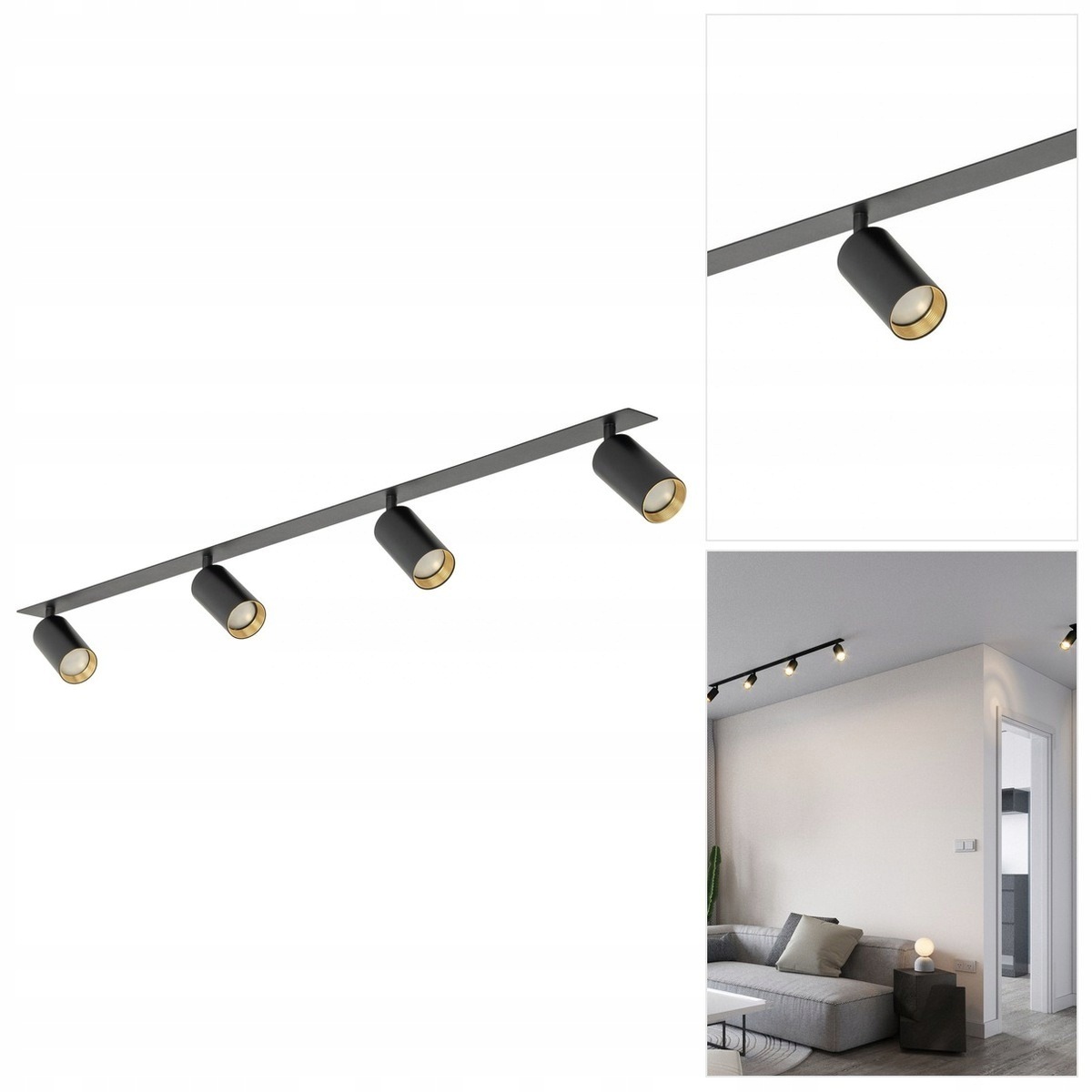 Bodové osvětlení Amis černé moderní s rotací pro kancelář Tk Lighting