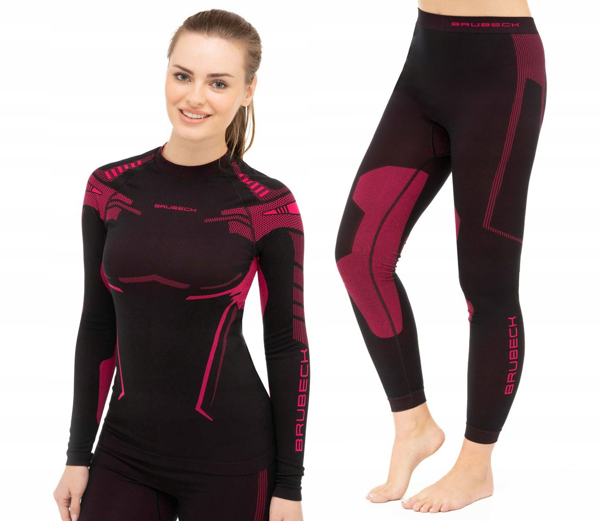 Komplet odzieży damskiej Brubeck Dry LS1569W+LE1326W czar/fuk S