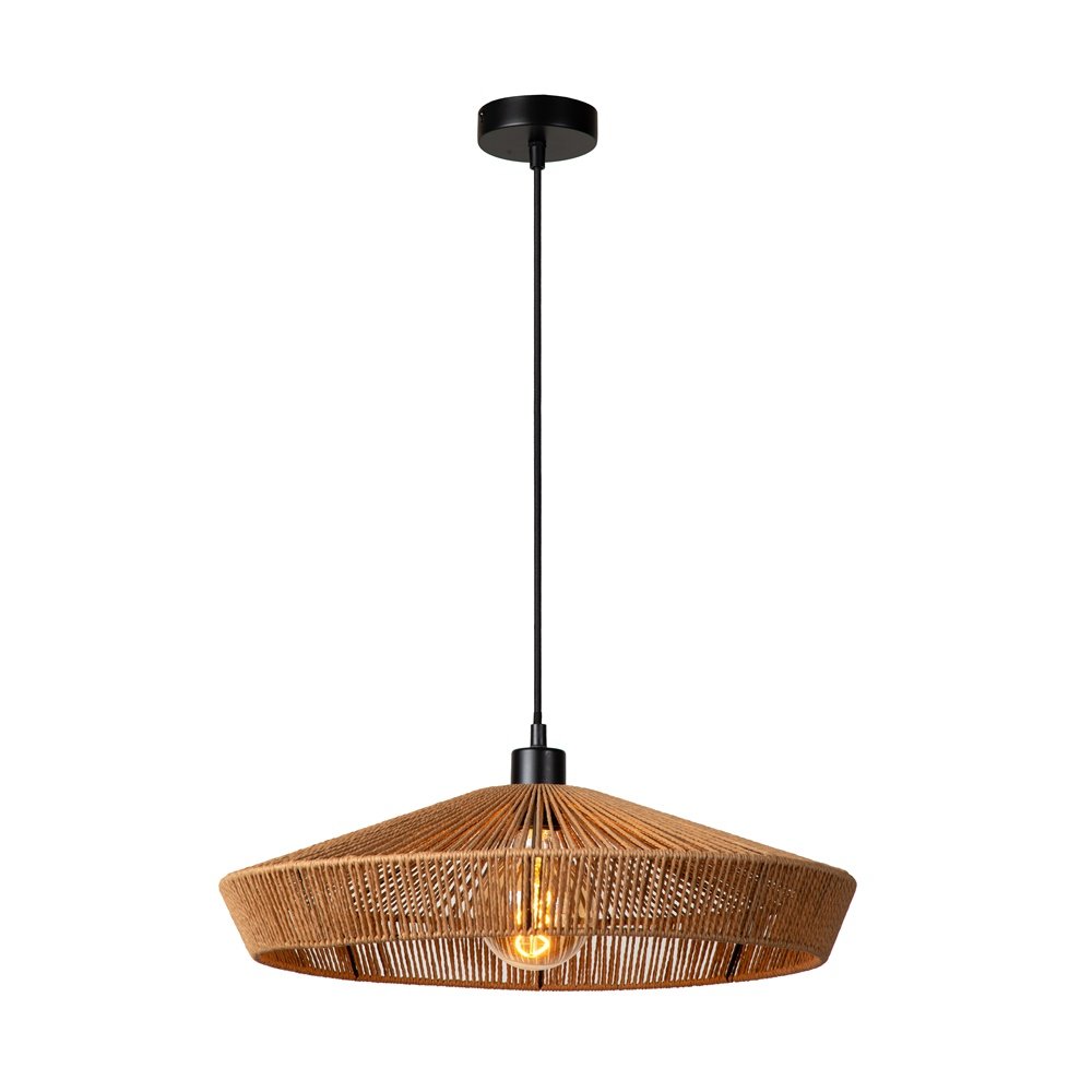 Závesná lampa Yunkai hnedá s teplým leskom nad stolom 50/72/Lucide