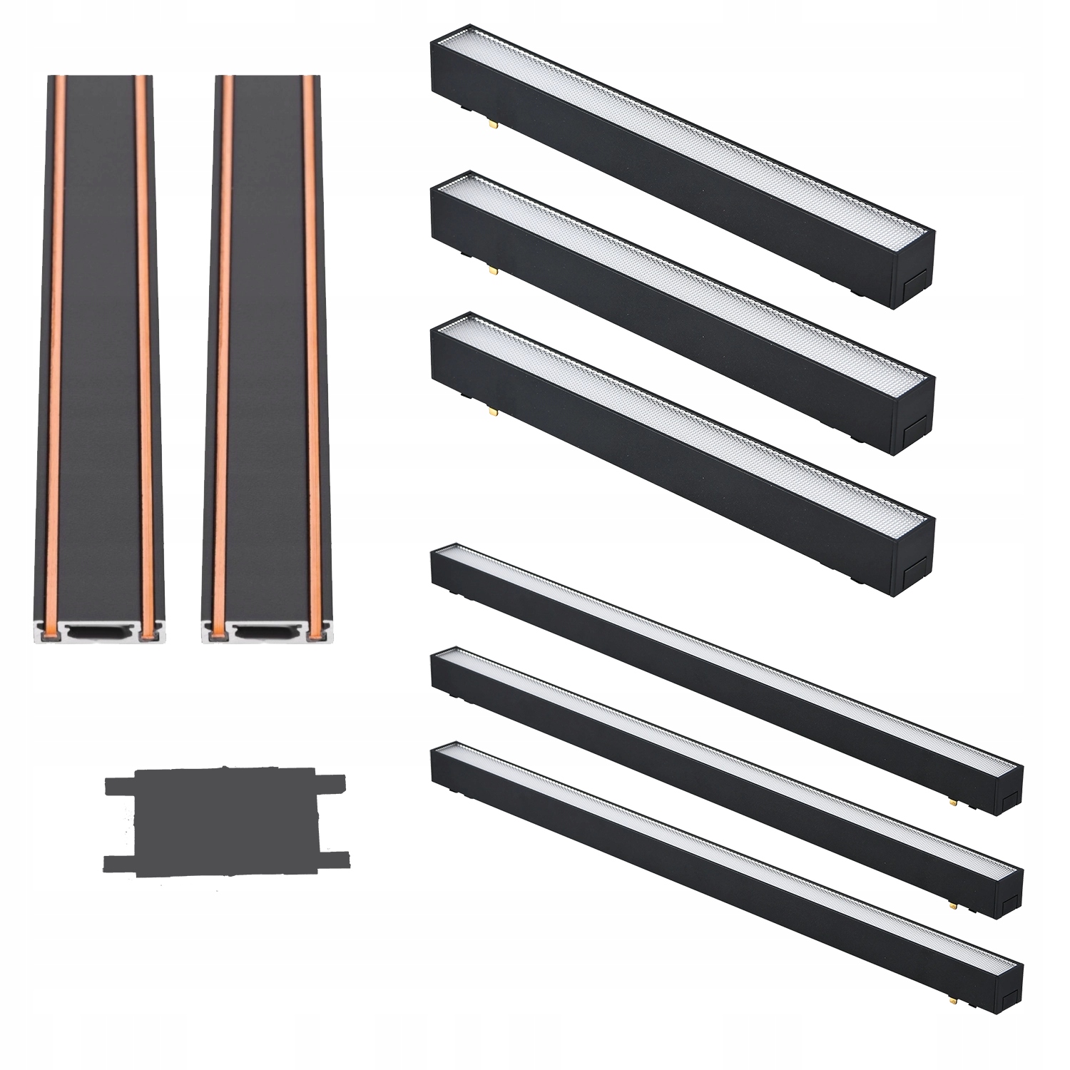 Oświetlenie szynowe magnetyczne 1m+2x10W+1x12W Lampa Liniowa Led złączka