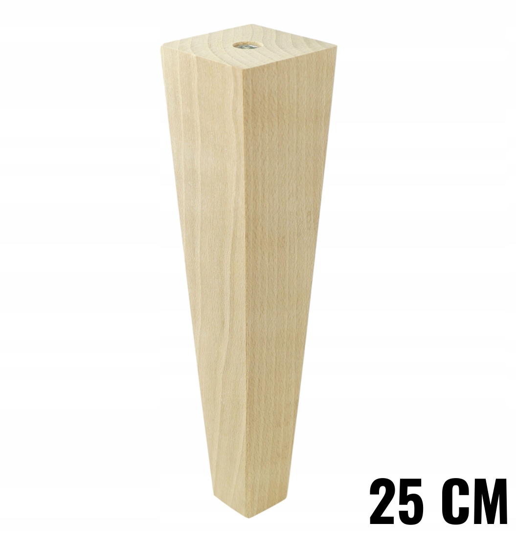 

1x nóżka drewniana, kwadrat duży trapez 25 cm