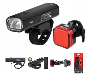 Zestaw Lamp Rowerowych Prox Przód i Tył Aero III Set 400Lm i Apus 40Lm