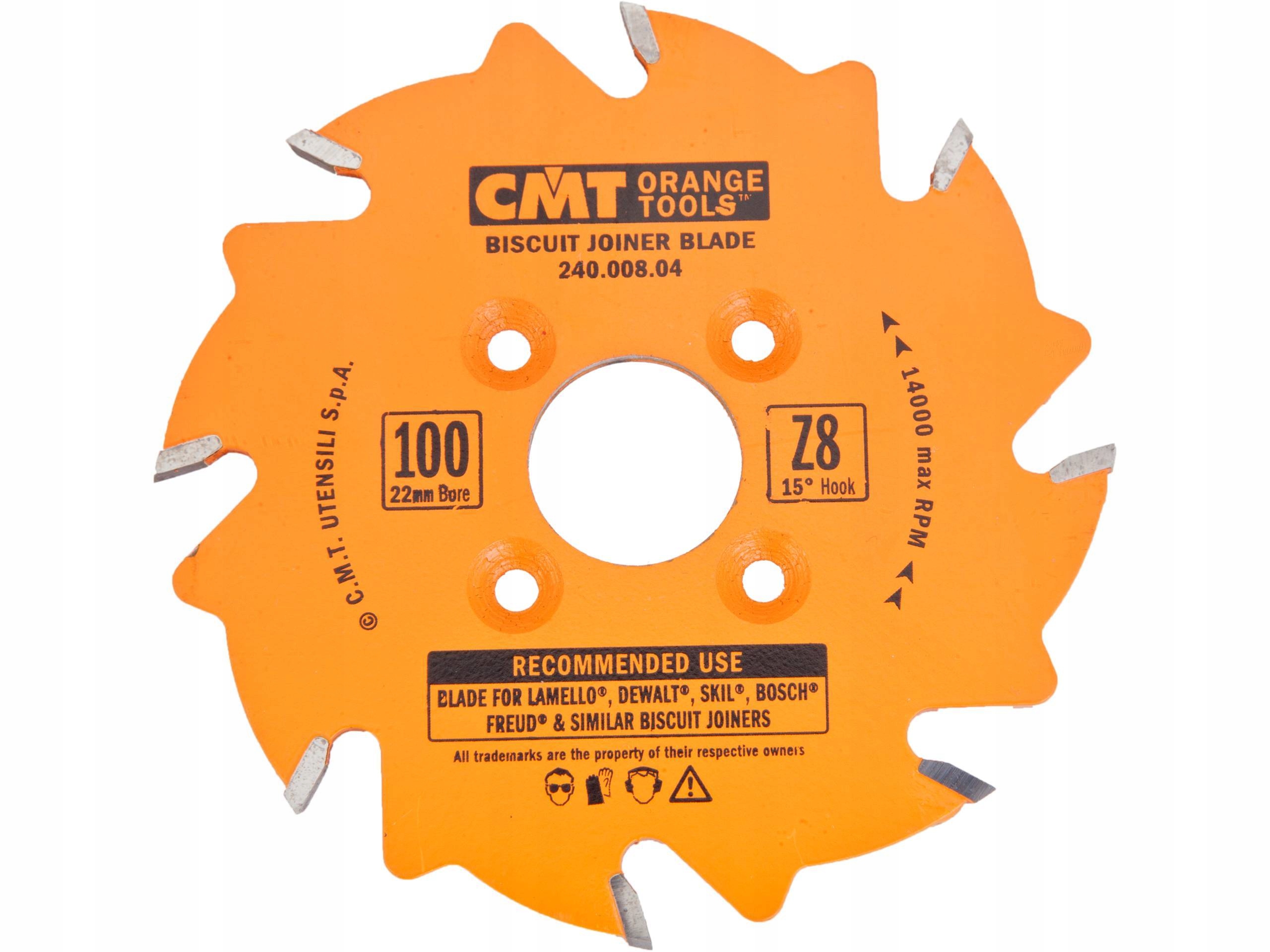 Cmt Fréza na lamelovací kotouč 100x22 mm K=3,96 Z=8 240.008.04