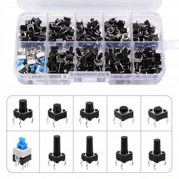

Zestaw przycisków Tact Switch 6X6MM 180szt