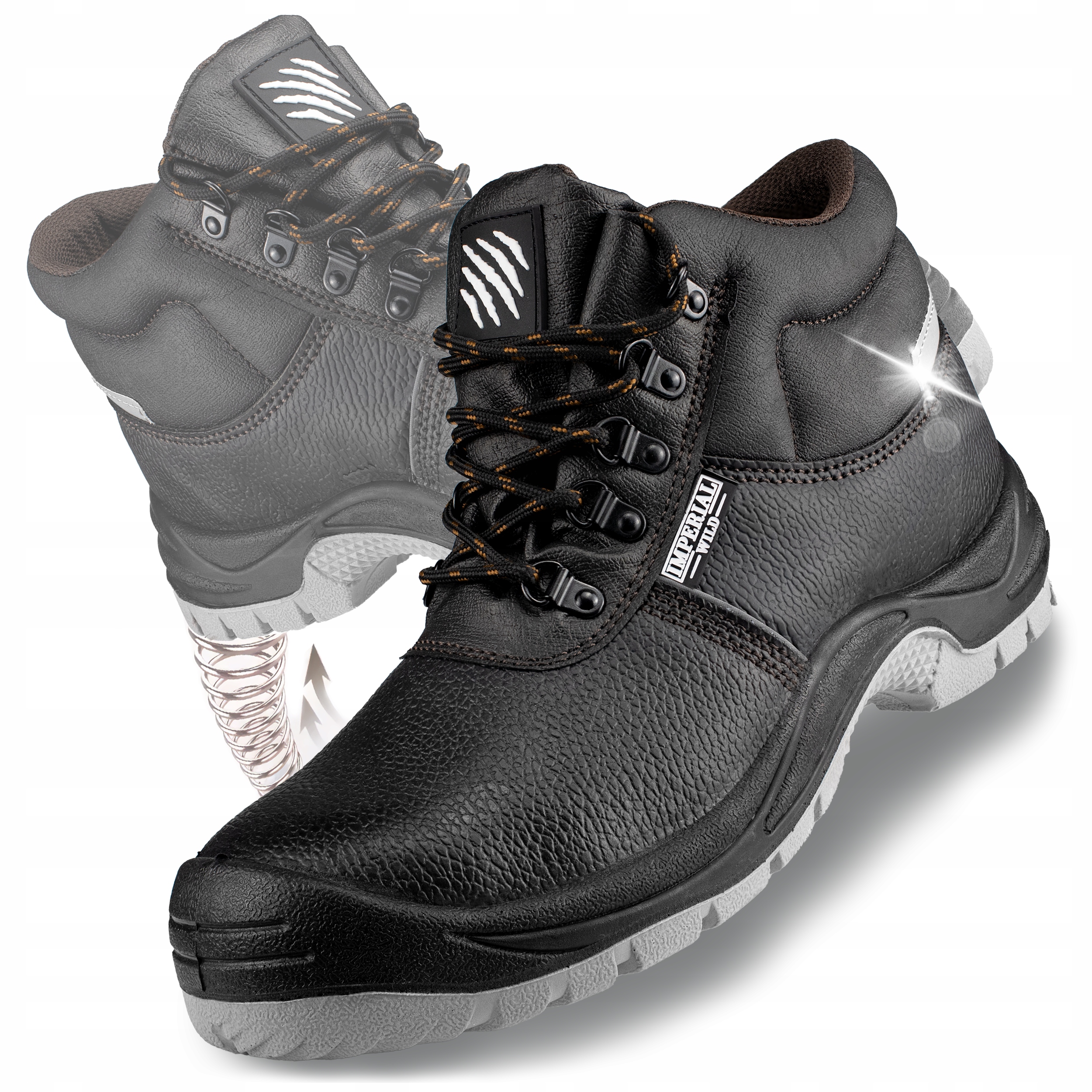 Buty Robocze Męskie Trzewiki Ochronne Z Metalowym Noskiem Wodofobowe Bhp S3