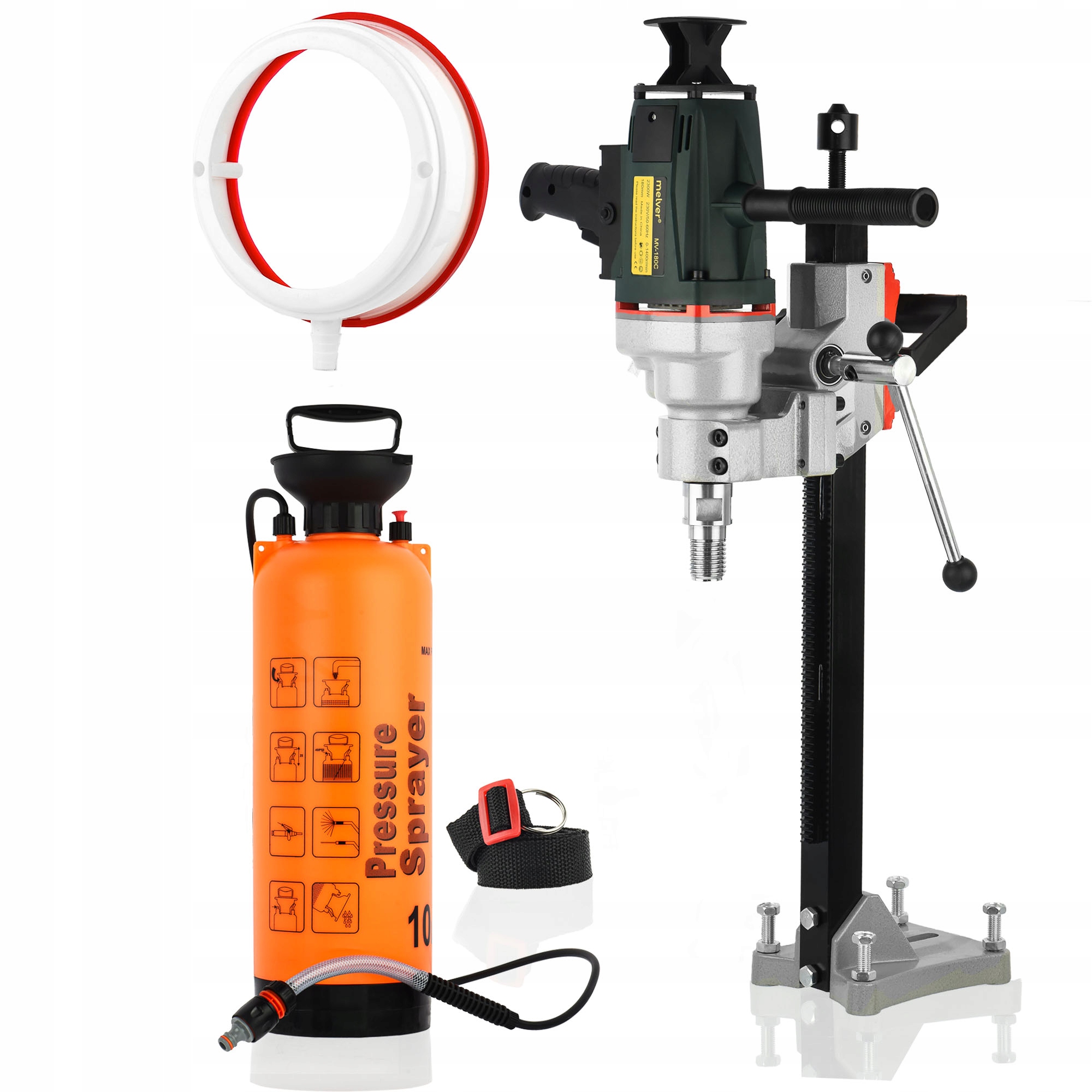 Wiertnica do betonu Fi180mm 2300W Hydronetka + Pierścień Odsysający Wodę