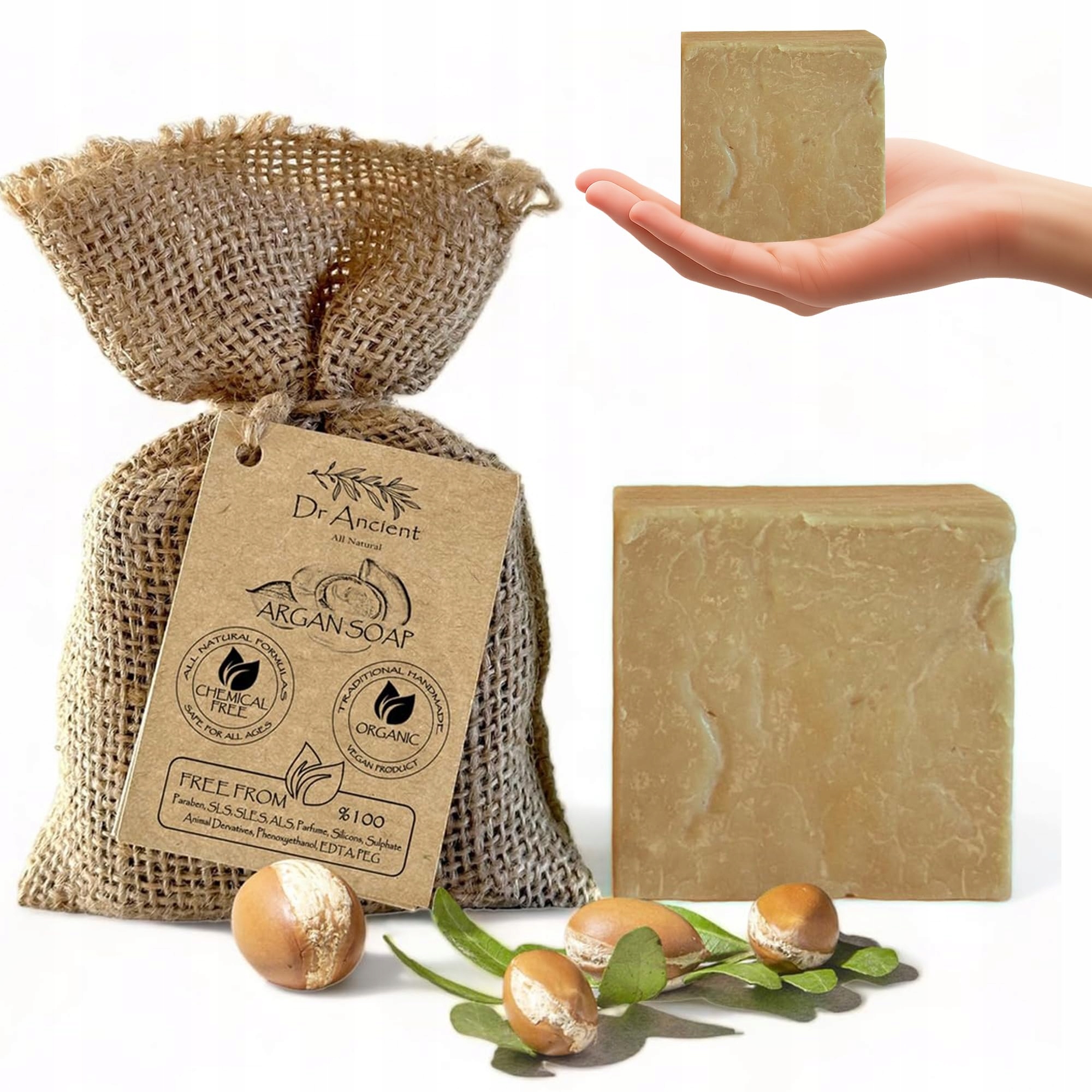 Drancient Arganové přírodní veganské mýdlo pro ženy i muže