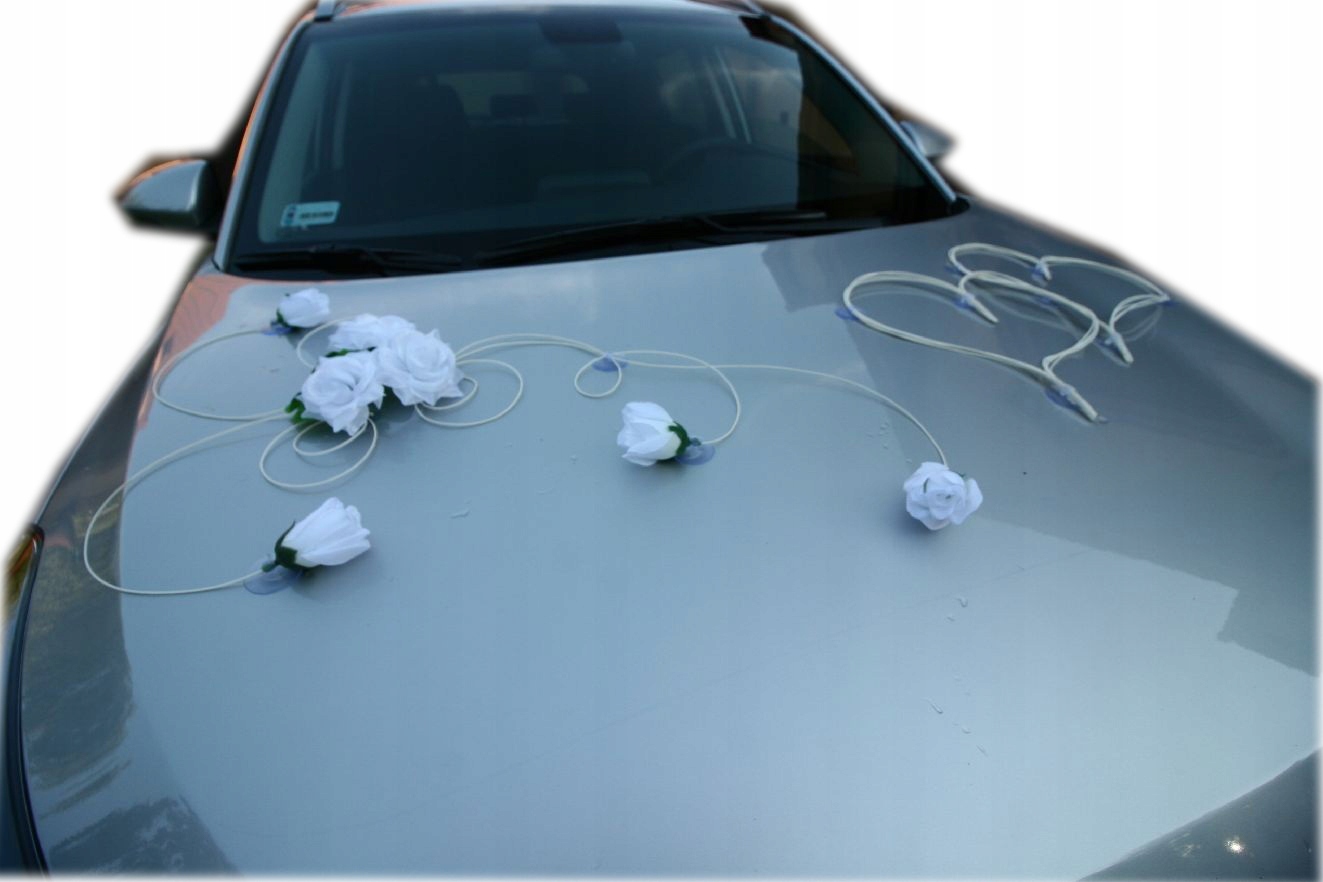 Dekorace na auto, ozdoby na auto na svatbu 207