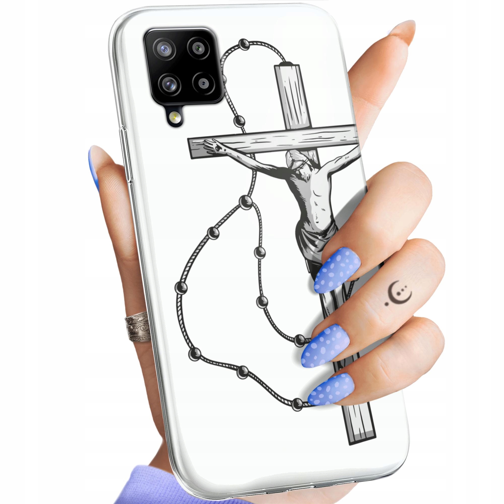 Etui Do Samsung A42 5G Jezus Krzyż Różaniec Bóg Obudowa Pokrowiec