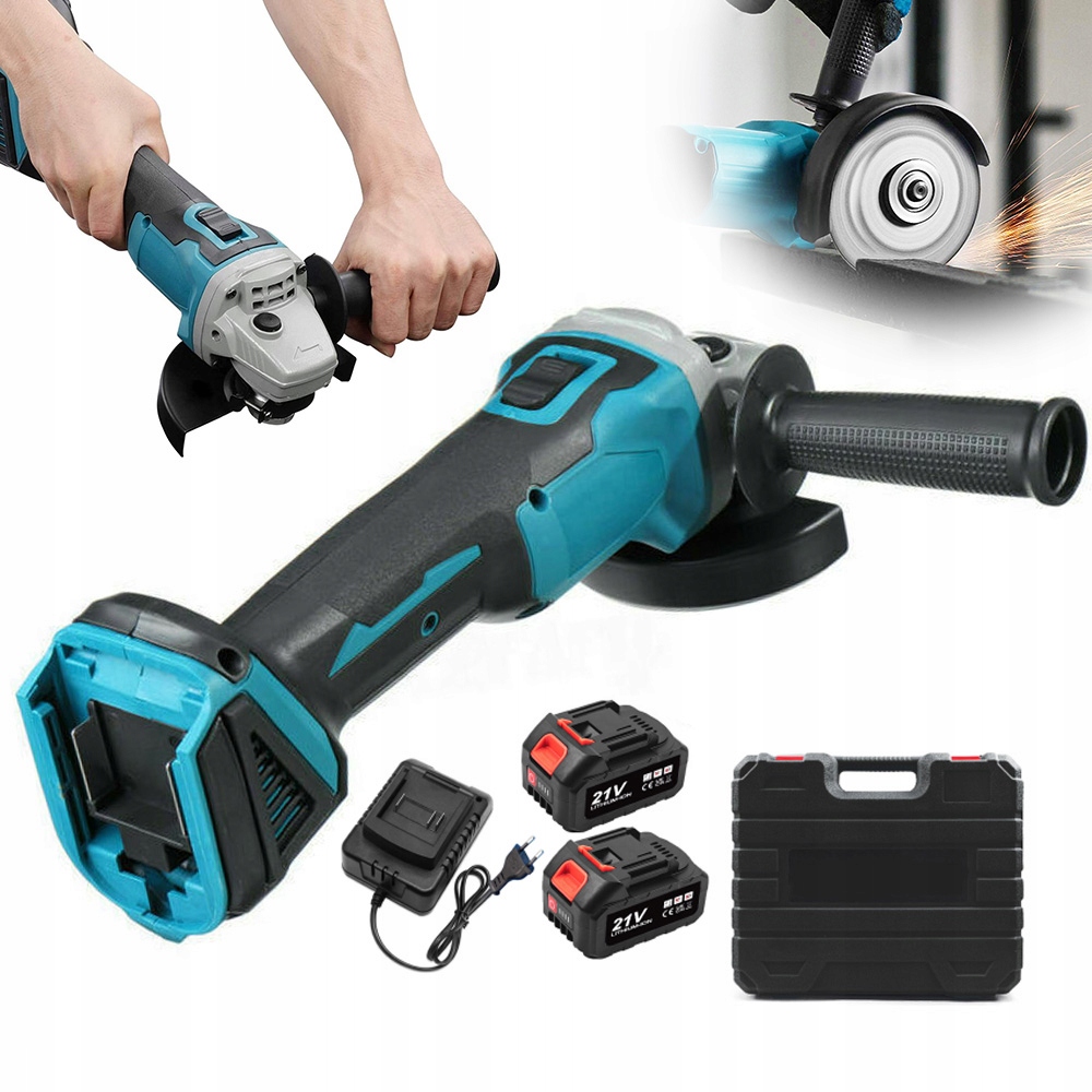 Bruska Bruska Akumulátorová Přenosná Taška 21V 2x Aku 2x Kotouče