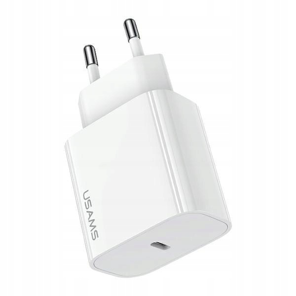Usams Ład. siec. 1xUSB-C T65 PD20W(only head) Pd Fast Charging biały/white