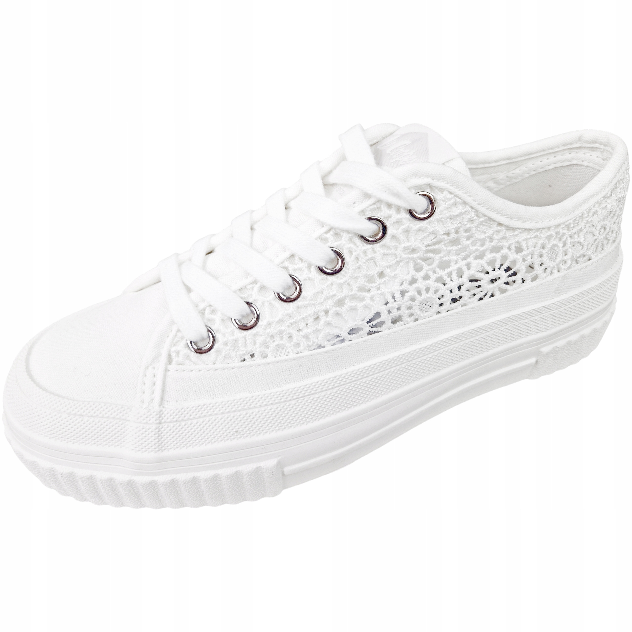 Trampki Koronkowe ażurowe Lee Cooper damskie białe na platformie 2105L 41 Nazwa koloru producenta całe białe