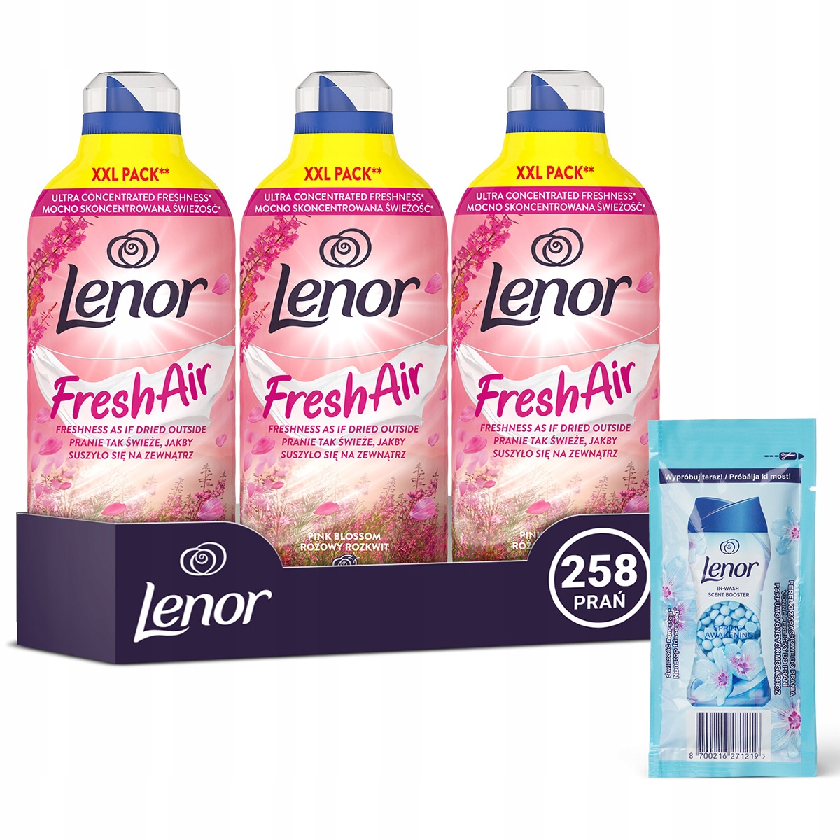 Lenor Fresh Air Płyn do płukania tkanin Pink Blossom, 1,2L 258 prań