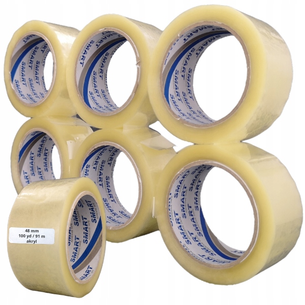 

Taśma pakowa 48/91bezbarwna 48mm 91m /100yd 6 szt