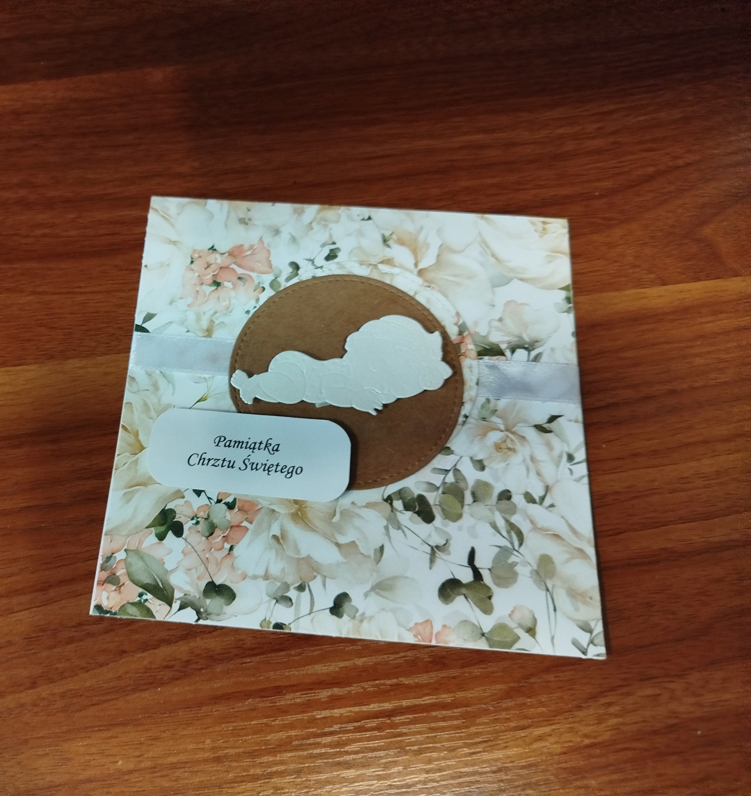 Přání ručně vyrobené na křtiny Svatý pro dívku