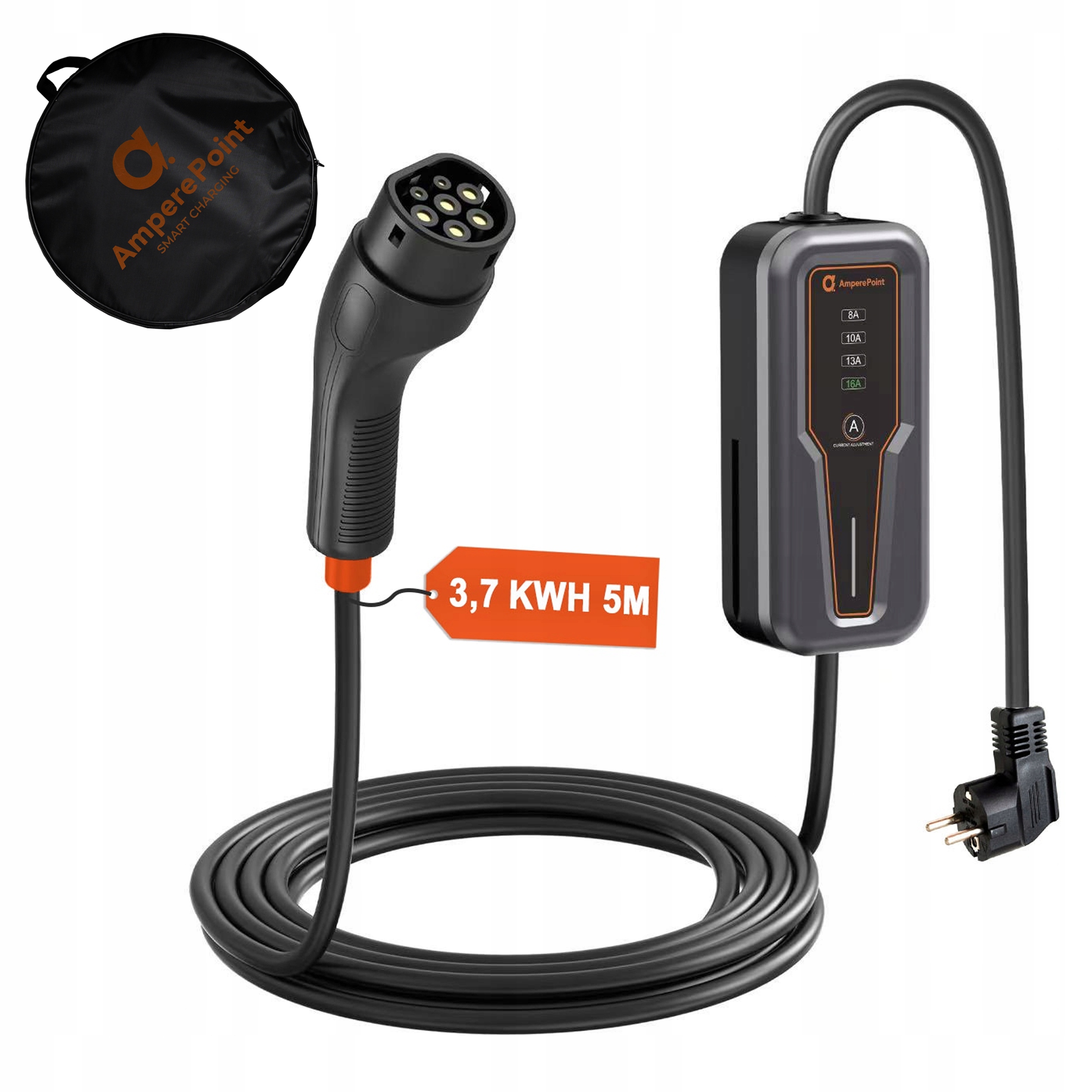 Přenosná nabíjecí stanice do auta Hybrid Typ 2 Ampere Point 16A B 3,7 Kw