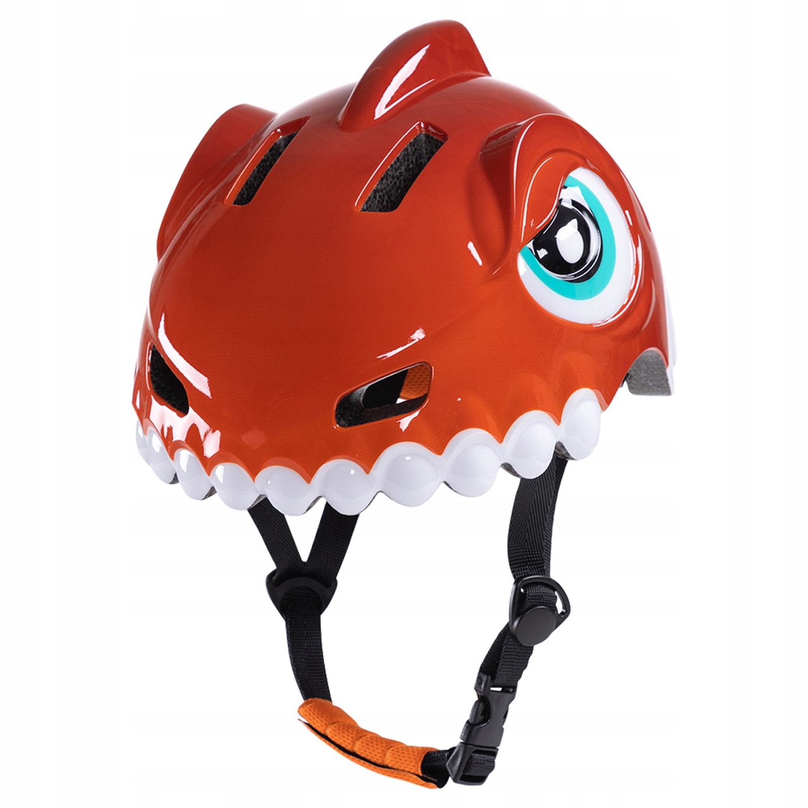 Dětská cyklistická přilba 52-56 cm červená dinosaurus