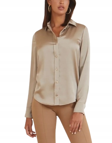 Marciano Guess Saténová Klasická Košile S Dlouhým Rukávem 44 Gmc