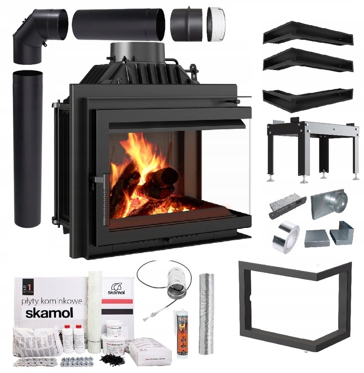 Krbová Rohová Krbová Vložka Simple 8 Pravá Eko Sada Trubky Lufty Desky