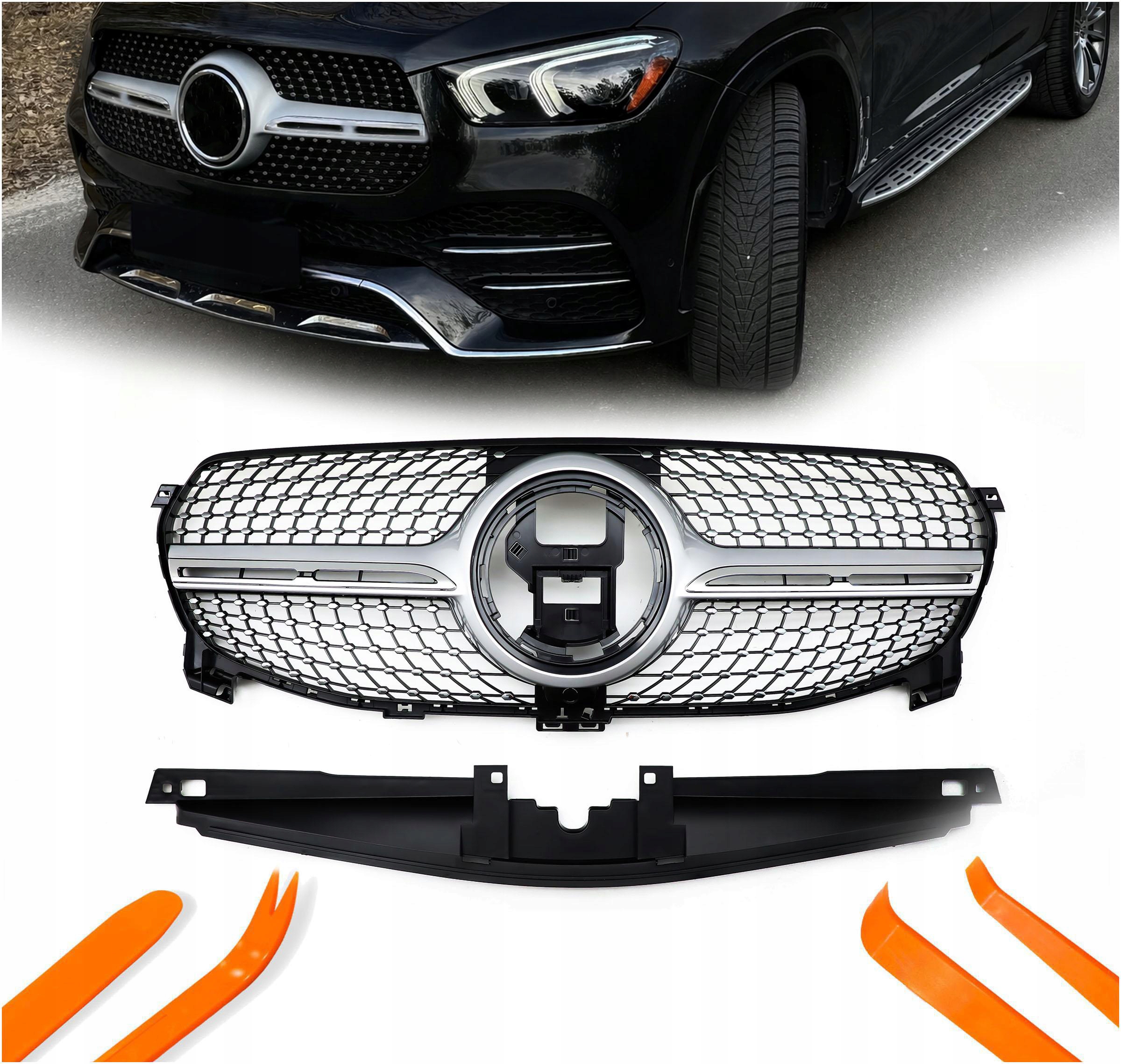 Atrapa Grill Mercedes Db Gle W167 2020 – Stříbrný Diamant
