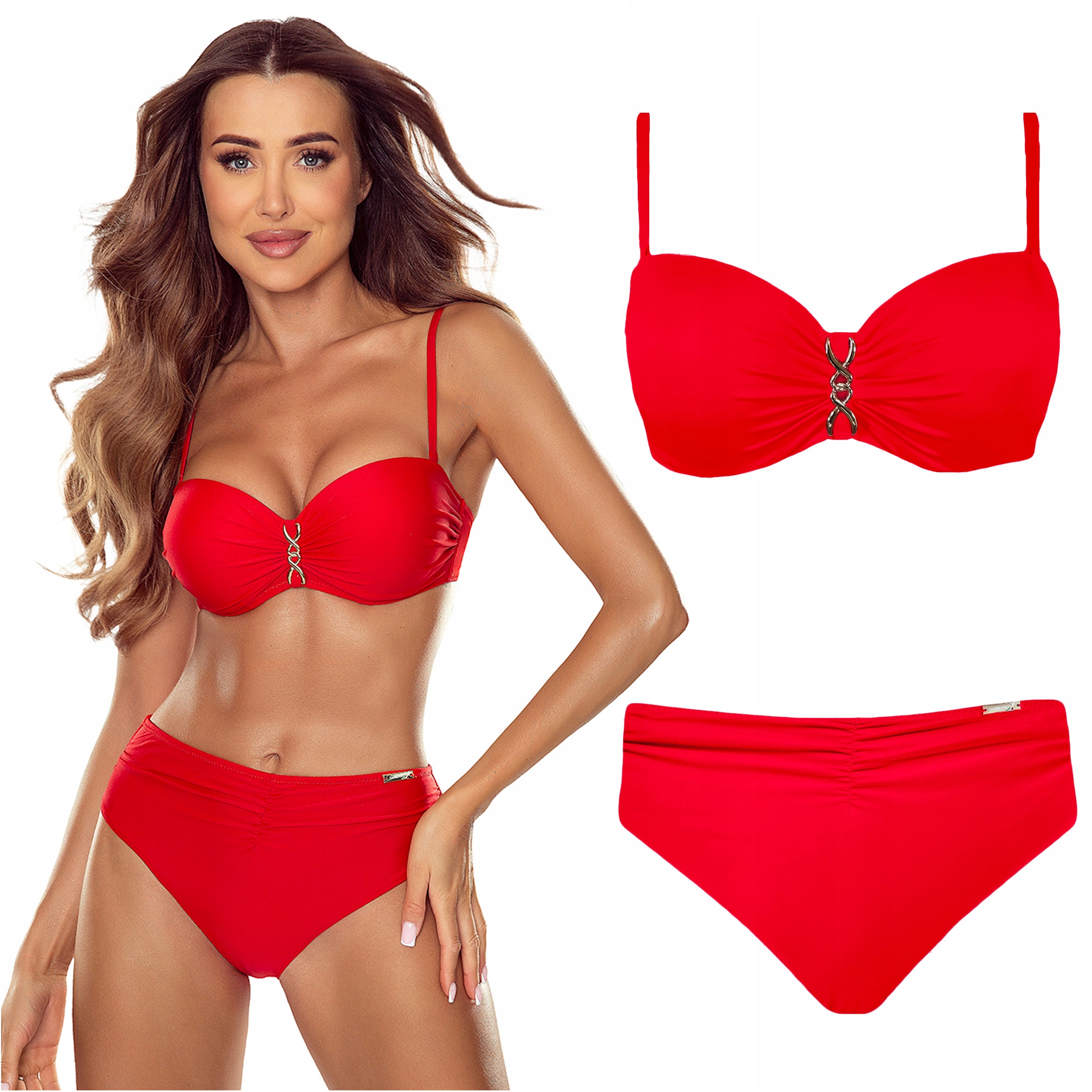 Strój kąpielowy dwuczęściowy push up wysoki stan Gabbiano Ashley Z 44B 90B