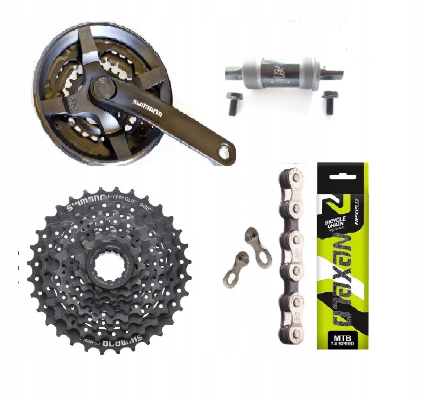 Pohon Mtb 3x8 kazeta CS-HG31 11-32 a klika FC-TY301 42+řetěz+suport