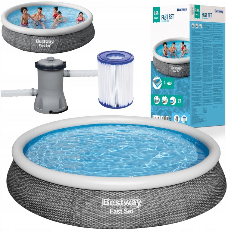 

Bestway 57445 Basen Ogrodowy Rozporowy 366x76 3w1