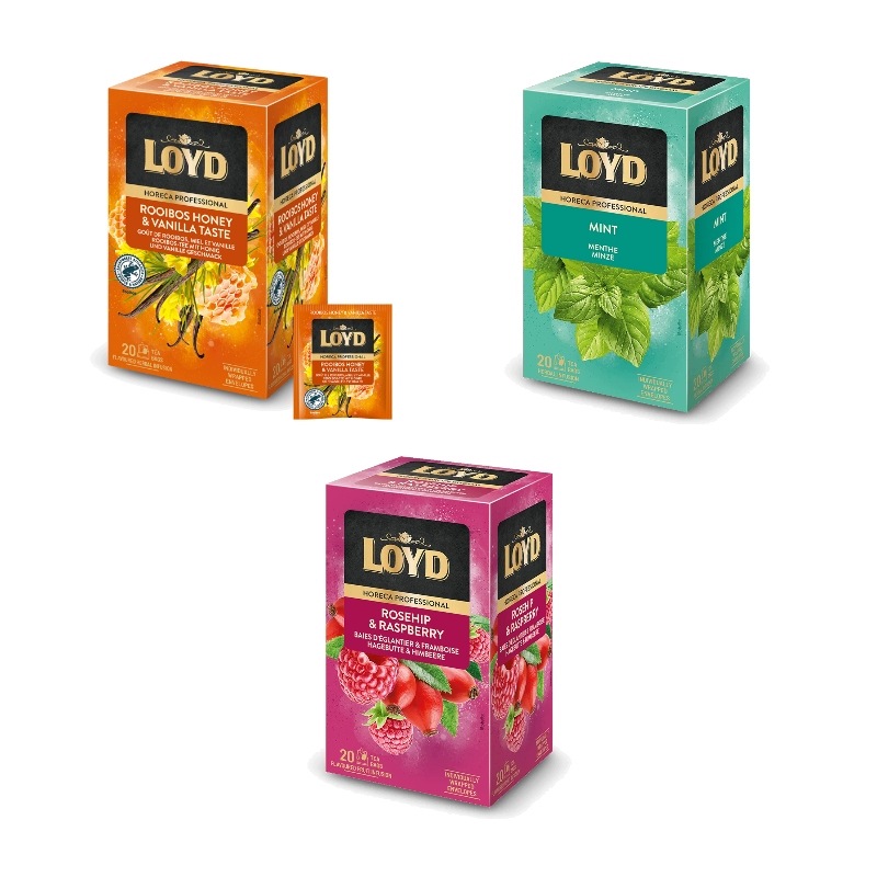 Loyd Horeca Čaj Rosehip Mint Rooibos sada 3 příchutí 60 sáčků