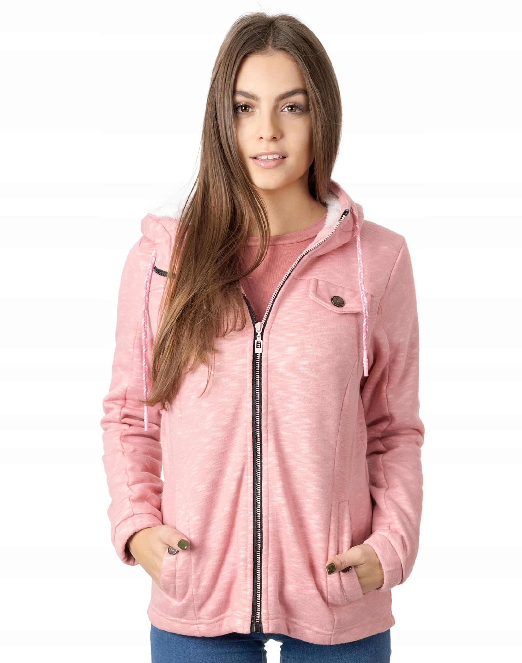 

Bluza Damska Ocieplana Futerkiem 57868 XXL różowa