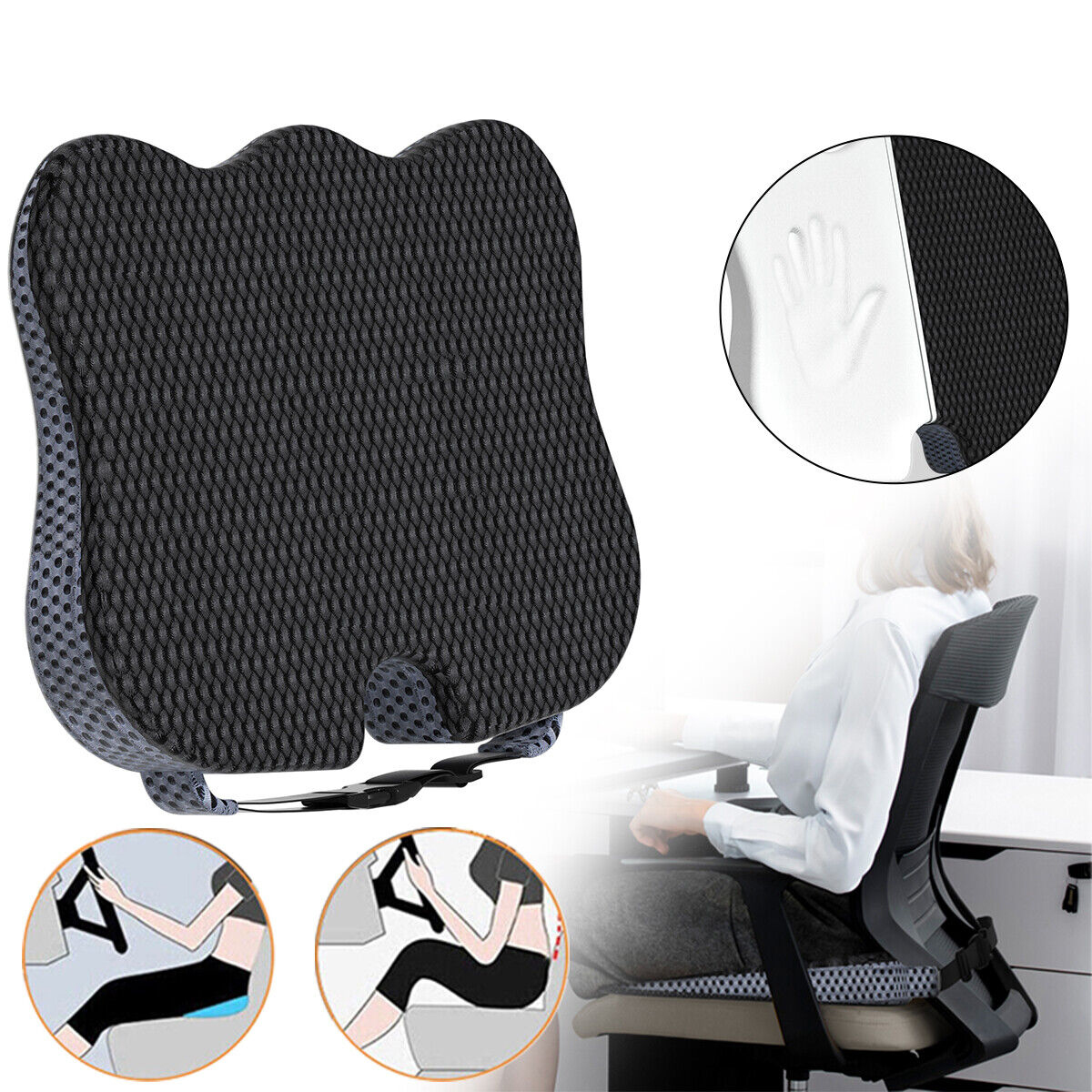 PODUSZKA NA FOTEL SAMOCHODOWY KLINOWA PIANKI MEMORY PODWYŻSZAJĄCA MATA