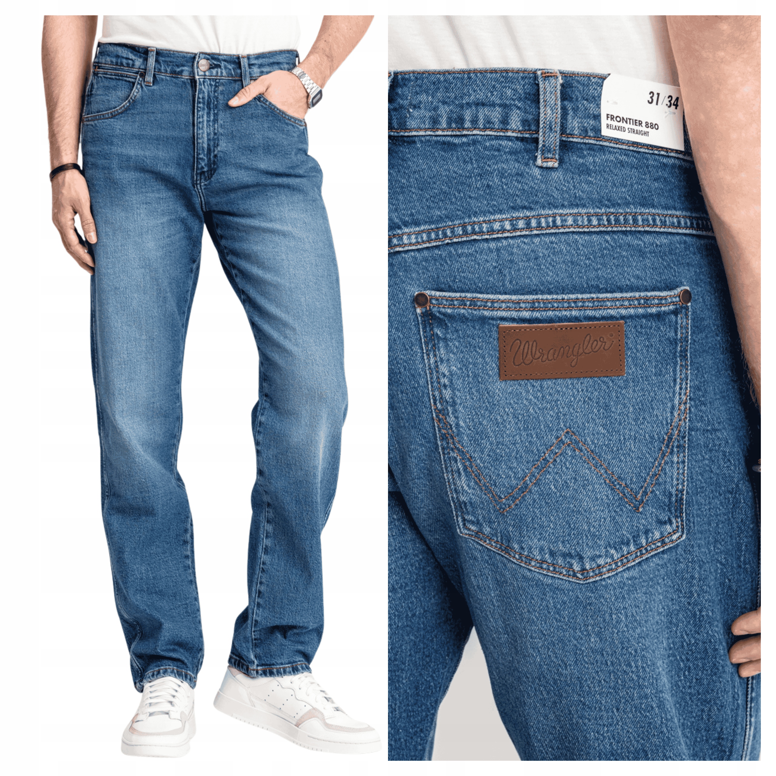 Pánské Džíny Rovného Střihu Wrangler Frontier Seeing Double W32 L34