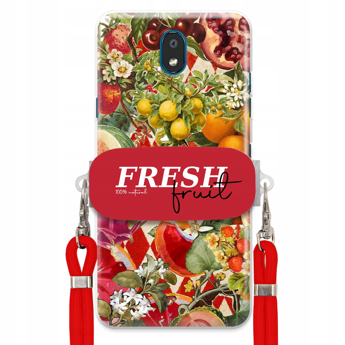 Pouzdro pro Lg K30 2019 Červené Crossbody vodítko Držák Fresh Fruit Ovocné