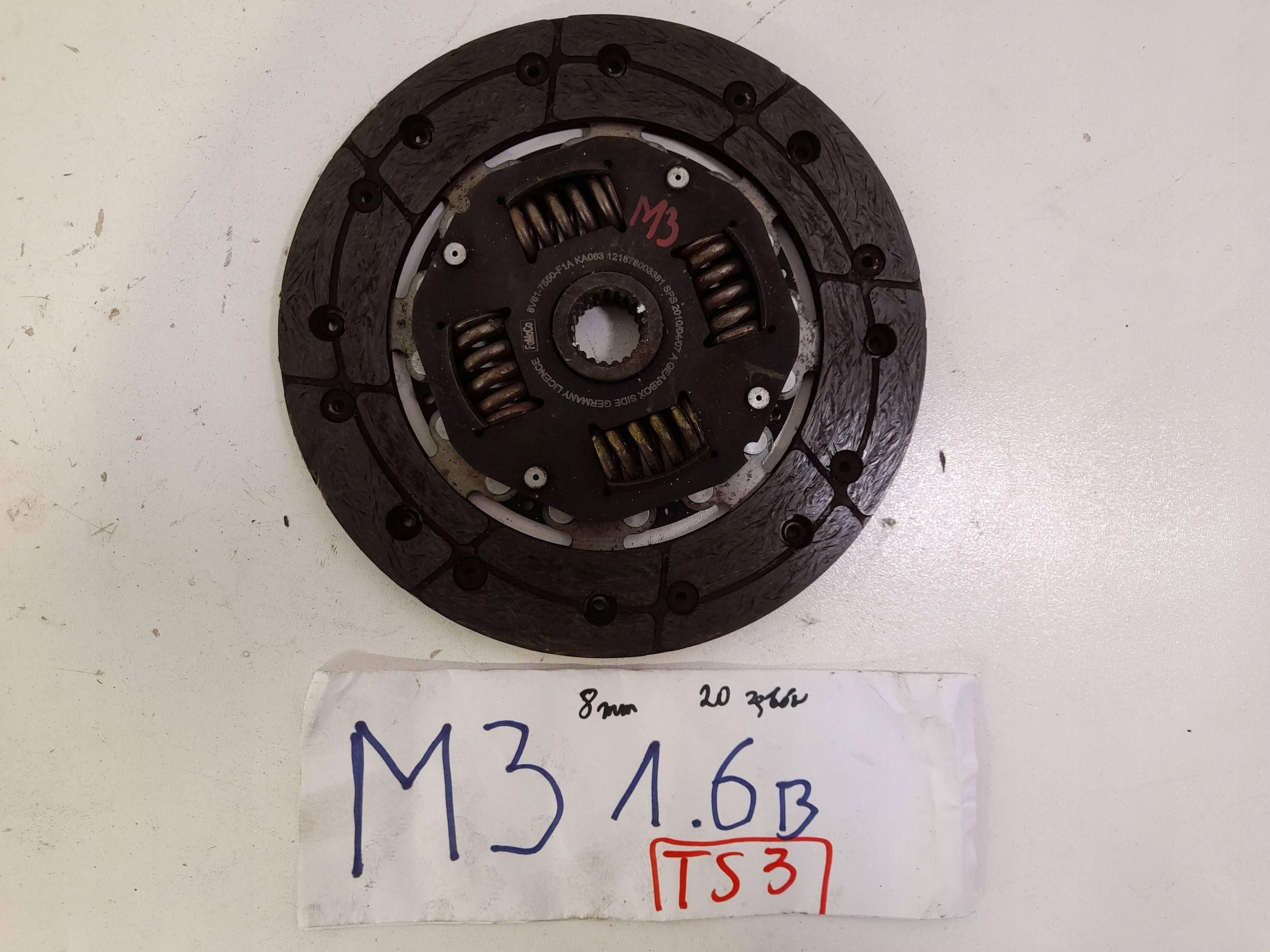 Mazda 3 BL 1,6B Disque Embrayage 8V617550F1A (TS3)